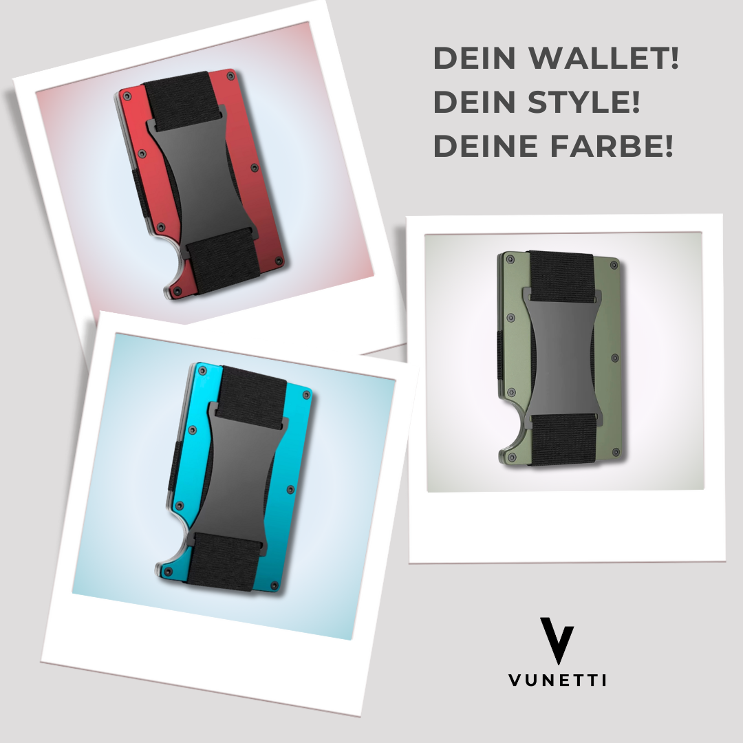 Slim Wallet aus Metall – langlebig, leicht, stylisch, viele Farben verfügbar
